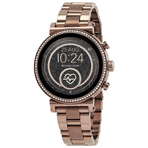 michael kors access sofie heart rate silver-tone smartwatch